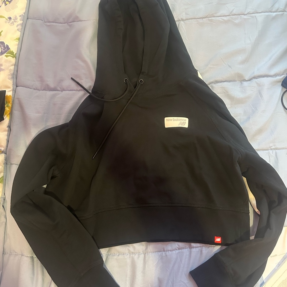 New Balance Black Hoodie with Logo Patch